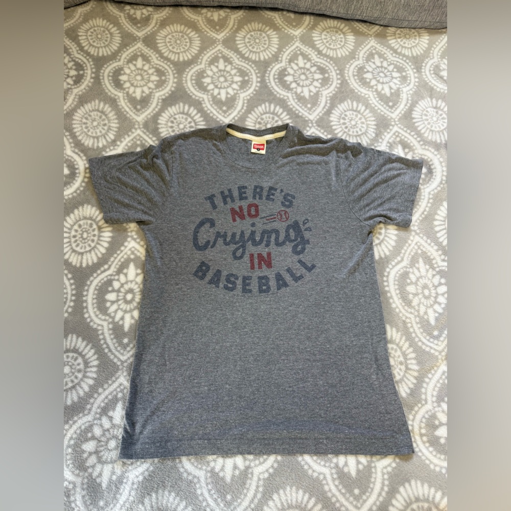 Homage There's No Crying in Baseball Men's T-shirt, Small